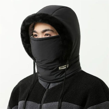 Winter Hoodie Beanie Balaclava – Windproof Thermal Hood with Integrated Face Mask & Fleece Lining for Extreme Cold