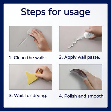 Wall Repair Paste 200gm – White Waterproof Crack & Hole Filler Putty with Scraper